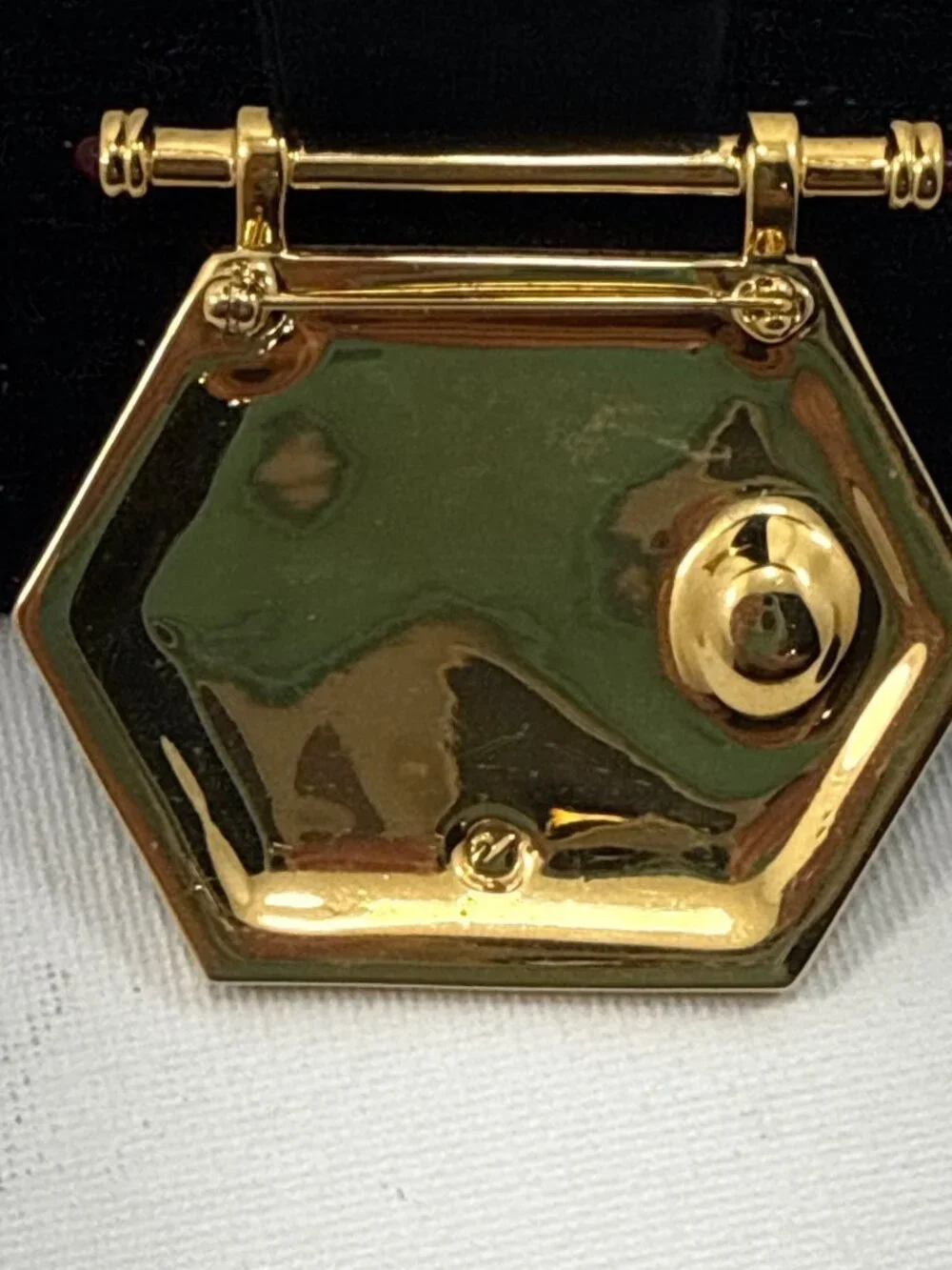 Vintage Swarovski Heraldic Lion Shield Brooch, 1990s, Swan Signed, Green Enamel